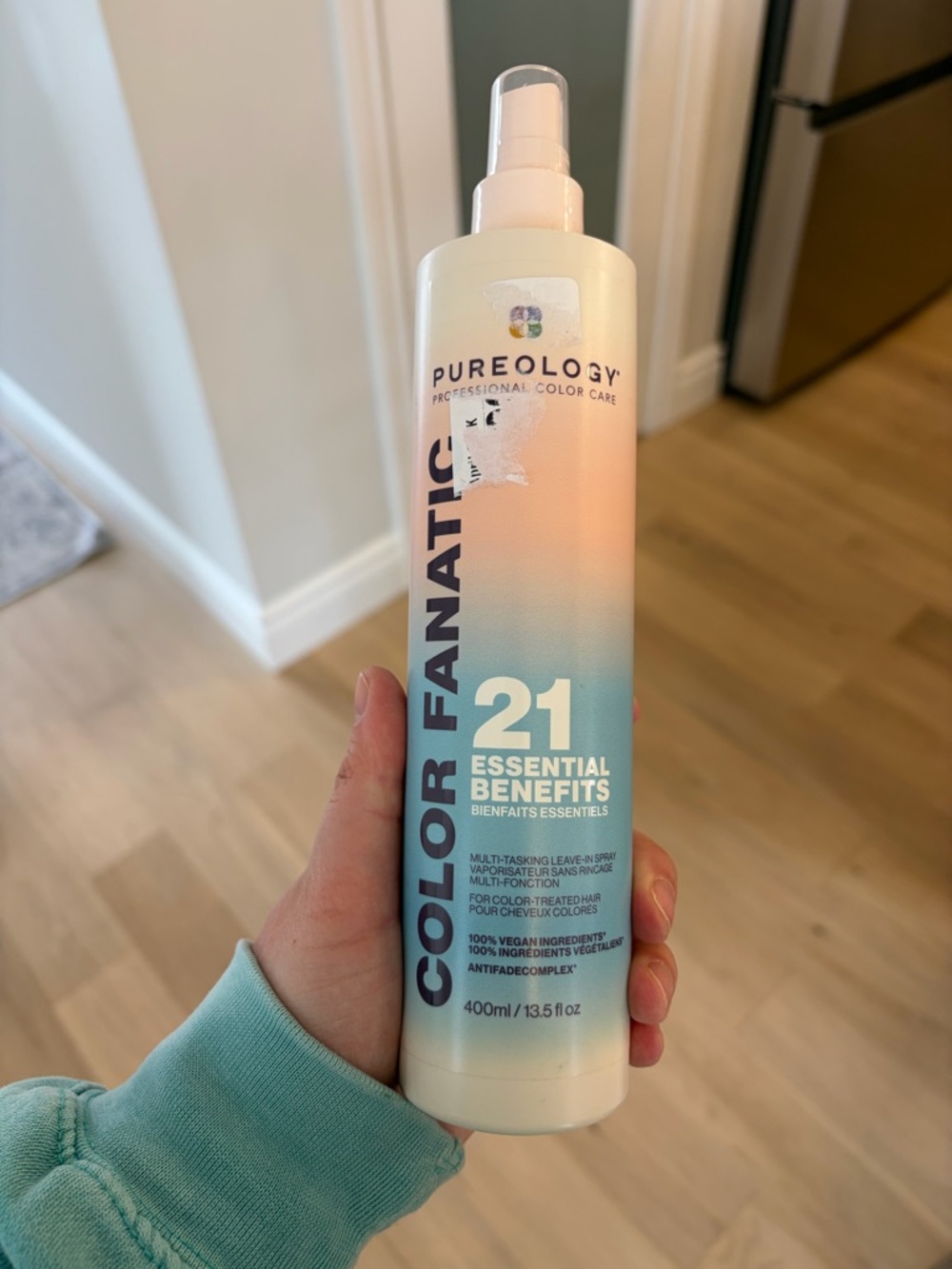 Pureology Color Fanatic Leave-In Spray — Pastel Pink, Peach & Light Blue Bottle